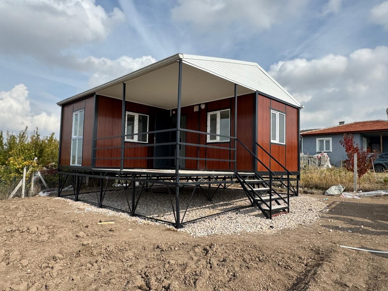 42m2 L Tipi Birleşim Konteyner Ev Ankara + Alt Platform Dahil